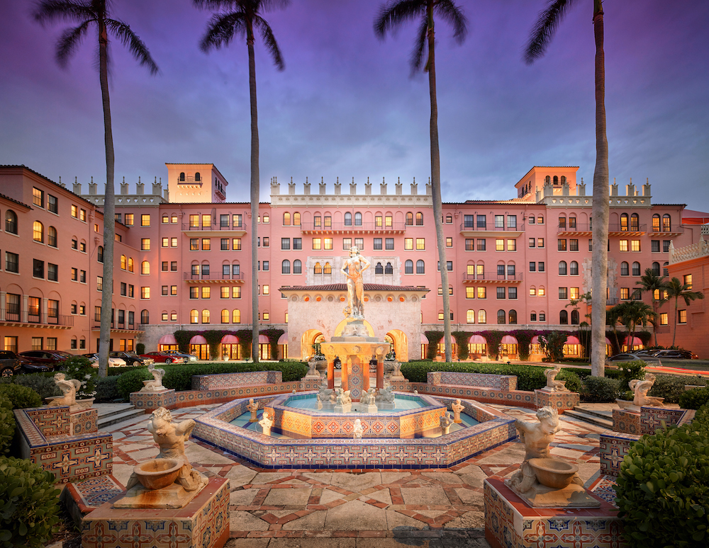 Mizner Park Water Fountain Boca Raton City Downtown